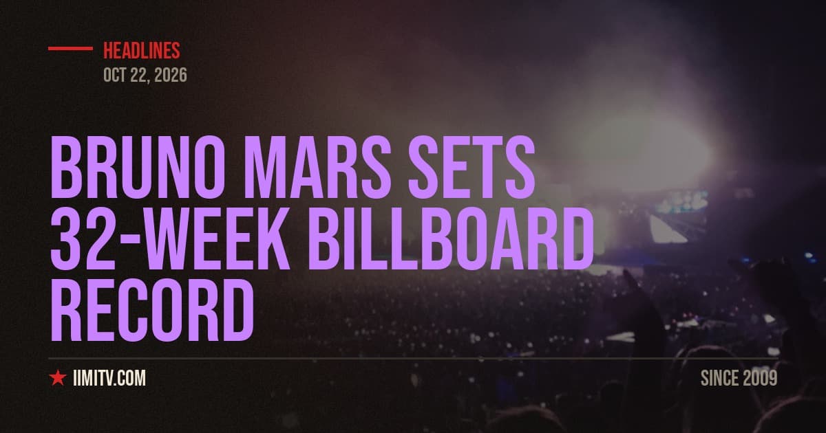 Bruno Mars Sets 32-Week Billboard Record